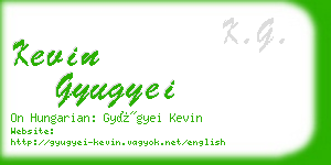 kevin gyugyei business card